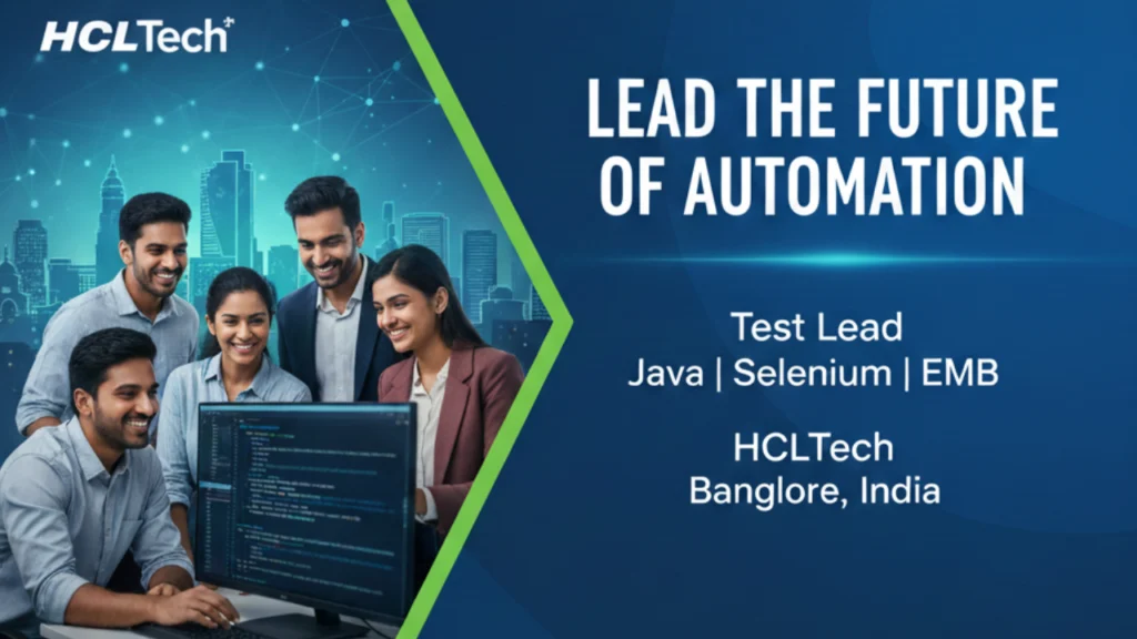 Test Lead Java Selenium Jobs in Bangalore at HCLTech